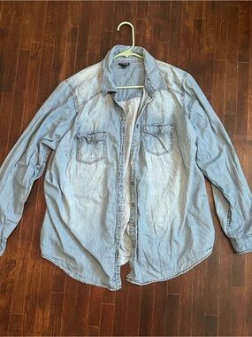 Torrid Chambray Denim Button Down Shirt